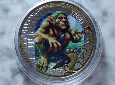 Austria 3 Euro Base Metals Uncirculated Coin 2025 - The Troll - Mythical Creatures
