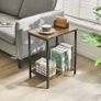 Side Table, End Table with Storage Rack, Small Nightstand, Coffee Table, Industrial Style, Small Table in Living Room and Bedroom, 40 x 29 x 52cm Rustic Brown (FREE SHIPPING) Image 3