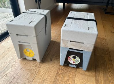 2 x Polystyrene nuc boxes for national frames