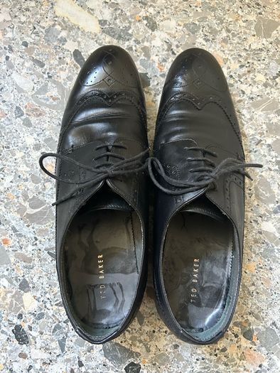 Ted Baker black leather brogues, size UK 10/ EUR 44