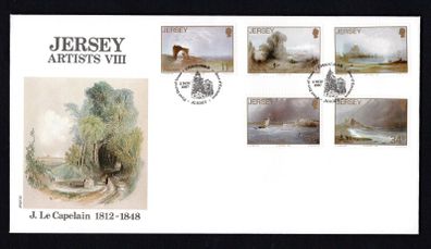 1987 Jersey Paintings from John Le Capelain Commemorative Stamps First Day Cover (FDC)