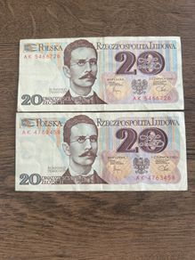 Poland 20 Zlotych Banknotes 1982  Romuald Traugutt  Set of 2  Polish Peoples Republic