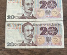 Poland 20 Zlotych Banknotes 1982  Romuald Traugutt  Set of 2  Polish Peoples Republic