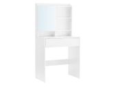 Dressing table, dressing table with mirror and drawer, vanity table, adjustable shelves, modern, 70 x 40 x 136 cm, white