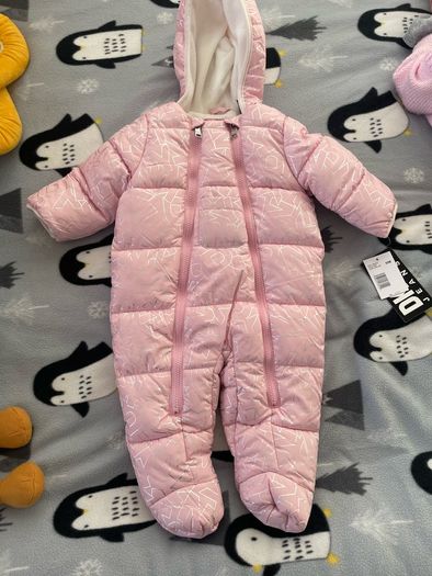 DKNY Baby Girls Snowsuit - Soft Fleece Lined Hooded
