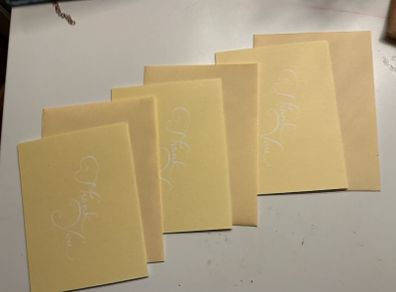 Set of 3 Thank You cards with 3 envelopes