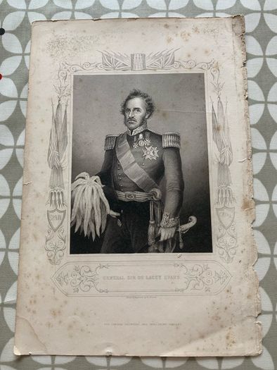 Antique Print General Sir De Lacey Evans