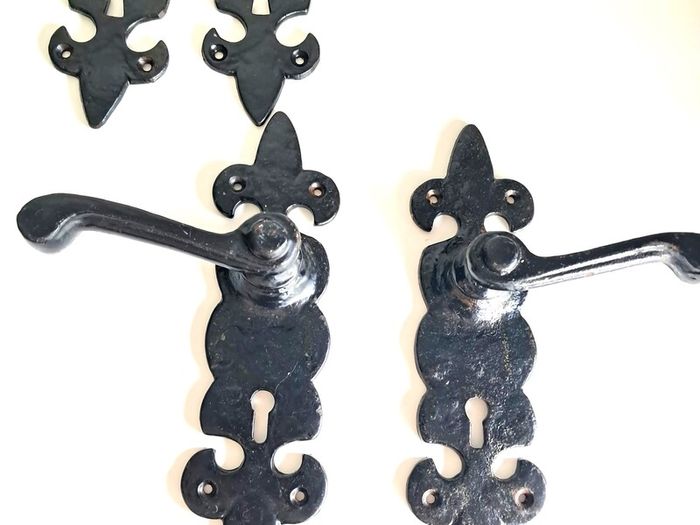 Two Pairs Cast Iron Door Handles