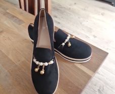 FREE Ladies black suede wedges