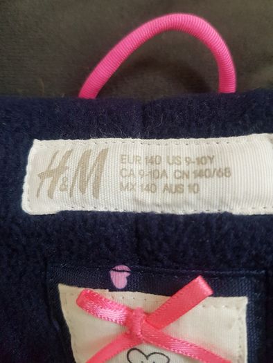 Girls Navy Heart Padded Coat