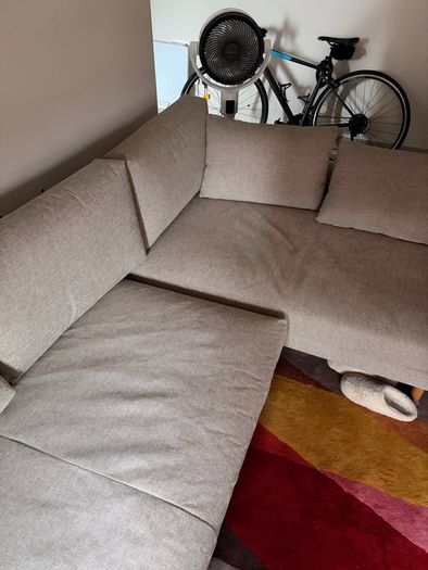 Corner couch L shaped sand colored