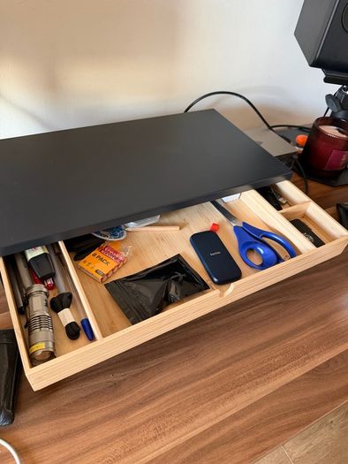 Office desk + office chair + monitor stand