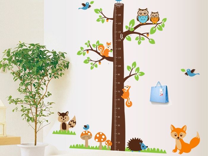 Woodlands Animals Height Chart Wall Sticker