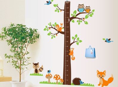 Woodlands Animals Height Chart Wall Sticker
