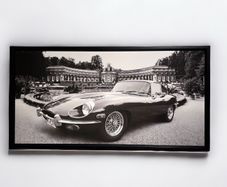 Large Framed Black and White Vintage Car Print 5ftx3ft(Will an I stock )