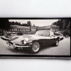 Large Framed Black and White Vintage Car Print 5ftx3ft(Will an I stock )