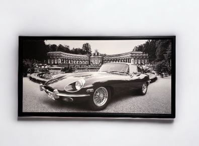 Large Framed Black and White Vintage Car Print 5ftx3ft(Will an I stock )
