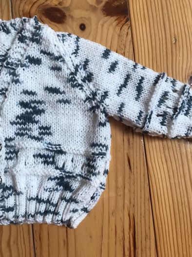 Hand Knitted Baby Cardigan and Hat