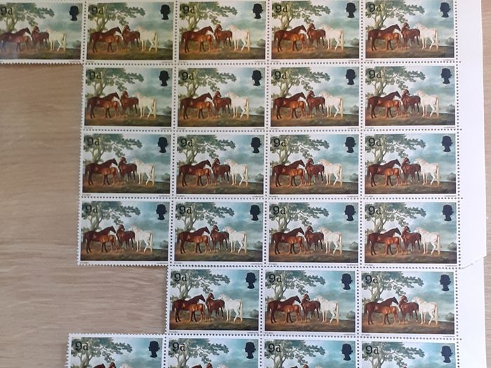 Sheets of Vintage UK Postage Stamps