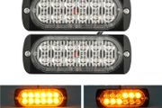 1x 12LED 12 LED Truck Van Tractor Trailer Yellow Light Flash Emergency Car Auto Warning Side Strobe Flashing Amber