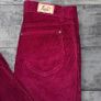 Vintage FUS Burgundy Corduroy Trousers W30 L33 Straight Leg Unisex Fit Image 2