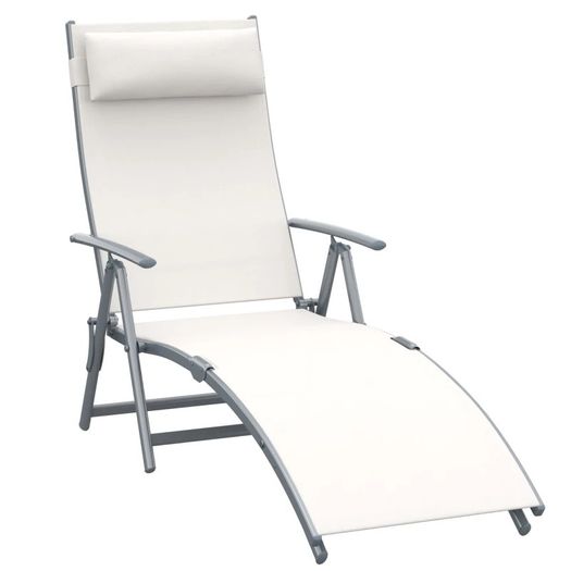 NEW SALE | Sun Lounger Recliner, Textilene White