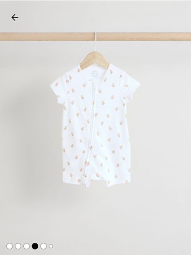 3 x Double zipper Rompers / Short Sleepsuits / Babygros (9-12 months)