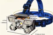 5 LED Outdoor Headlamp, Built-in Battery, USB Rechargeable, new.