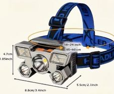 5 LED Outdoor Headlamp, Built-in Battery, USB Rechargeable, new.
