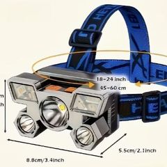 5 LED Outdoor Headlamp, Built-in Battery, USB Rechargeable, new.