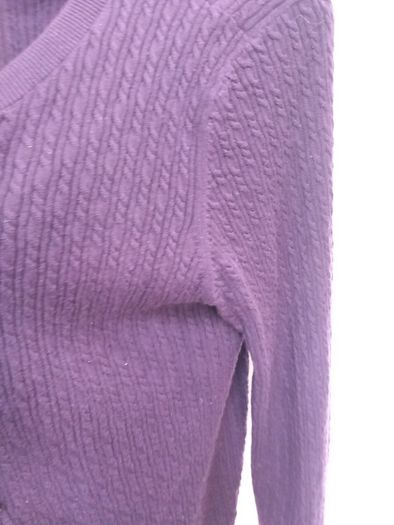 Talbots Grape Cotton Cardigan L