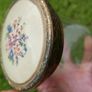 Vintage Jar with an Unusual, Hand-Embroidered Lid H-4,2" Image 3
