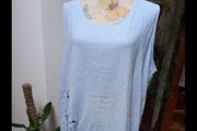 Zanzea blue cotton dress with lovely flower detail. New with tag's.