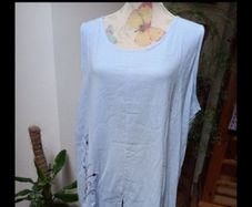 Zanzea blue cotton dress with lovely flower detail. New with tag's.