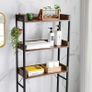 _Toilet Shelf Bathroom Shelf Washing Machine Shelf with 3 Open Shelves Space Saving Sturdy Easy Assembly Industrial Design Vintage Brown Black Image 5