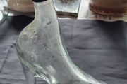 Beautiful Old Unique Glass Lady High Heel Shoe Shaped Decanter Bottle Postage Available, Add a touch of vintage charm to your vanity or collection with this unique glass lady high heel shoe-shaped decanter/bottle