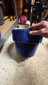Blue terracota pots