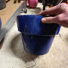 Blue terracota pots