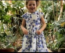 Willow by Leigh Tucker blue & white floral dress with matching next cardigan Age 3-4 EUC