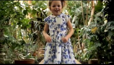 Willow by Leigh Tucker blue & white floral dress with matching next cardigan Age 3-4 EUC