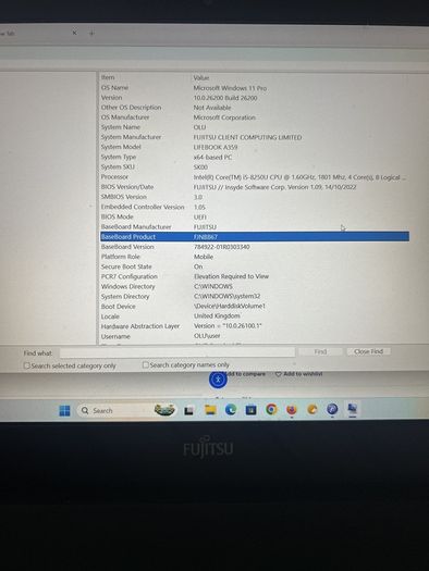 Fujitsu Lifebook A359 - 15.6" - Intel Core I5 - 8250u - 8 Gb Ram - 256 Gb Ssd