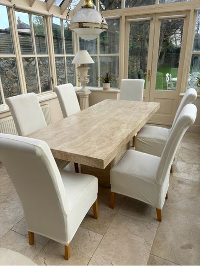 Travertine marble table