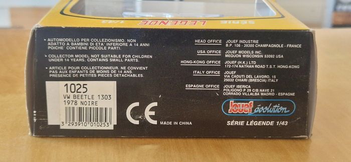 Jouef 1:43 VW Beetle 1303 Cabriolet 1978 - Unopened