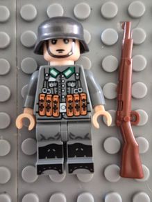 Lego compatible, military figures, German infantry. 15 figures plus rifles.