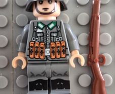 Lego compatible, military figures, German infantry. 15 figures plus rifles.