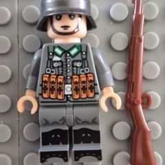 Lego compatible, military figures, German infantry. 15 figures plus rifles.