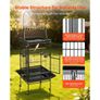 Bird Cage, 830 x 790 x 2100 mm, Open Flat Top, Wrought Iron Bird Flight Cage with Perches, Slide-Out Tray, Plastic Feeders, for Cockatiel, Monk Parakeet, Amazon Parrot, African Grey Parrot Image 3