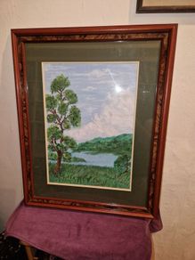 Oil painting - Tree by the River - Framed