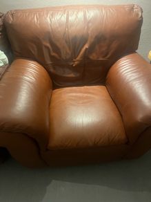 brown arm chair