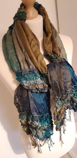 East Silk Scarf Blue/Green/Lime